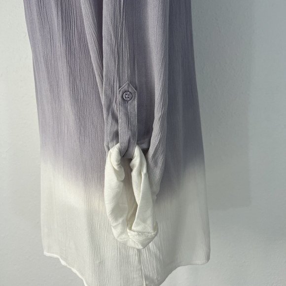 Bandolino Womens Top S Purple White Trudy Blouse Peasant Tab Sleeve NWT - Picture 5 of 16